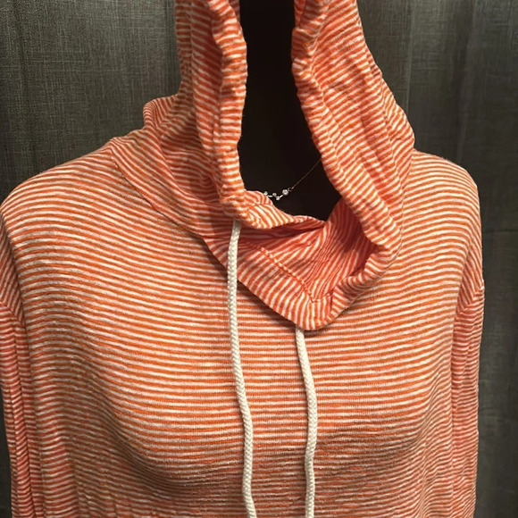 Orange and White Striped J. Crew Hoodie - Picture 2 of 5